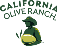 California Olive Ranch logo — stylized farmer in hat holding a large green olive